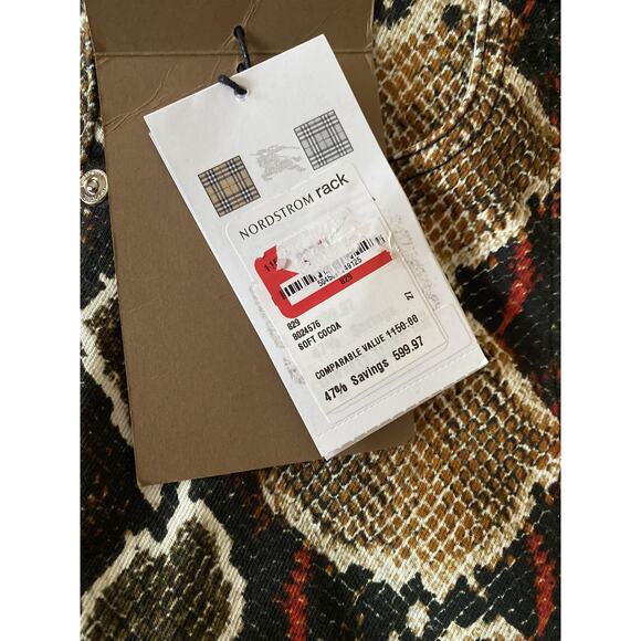 NWT $1150 Burberry Cocoa Snake Pattern Skinny Women's Pants 27 US Italy - Picture 7 of 7